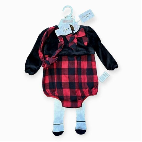 NWT Tommy Bahama Buffalo Check Baby Romper Set - Picture 3 of 3